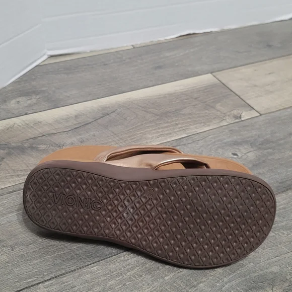 Vionic Women's Melo Leather Toe Post Sandals In Rose Gold Size 9 Elegant - Picture 10 of 11